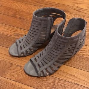 Charlotte Russe open toe booties.